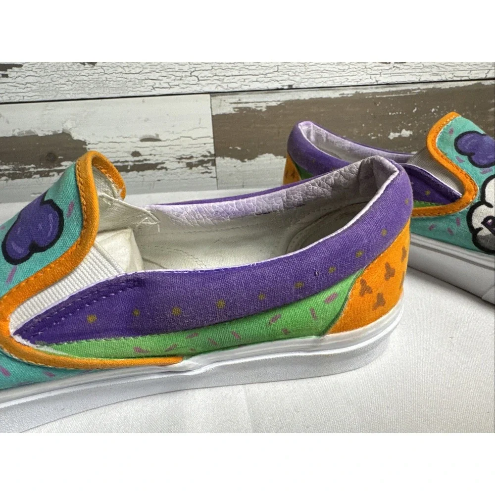 Custom Vans Slip-On Shoes Scooby Doo Shaggy‎ Signed Hand Painted Canvas 10.5
